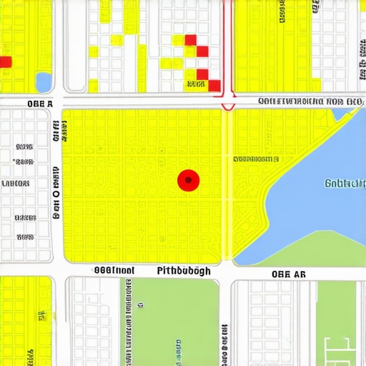 Map of Pittsburgh neighborhoods with data analytics overlays for local SEO targeting.