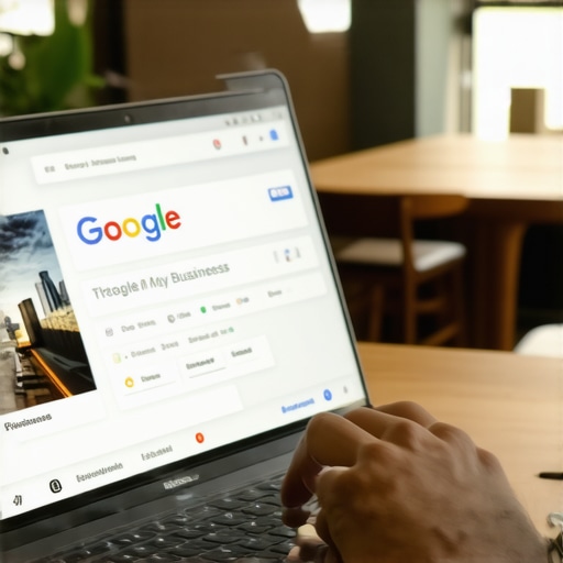 Business owner updating local Pittsburgh business profile on a laptop.