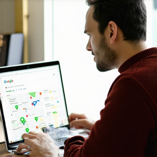 Business owner reviewing Google Maps rankings and analytics in Pittsburgh