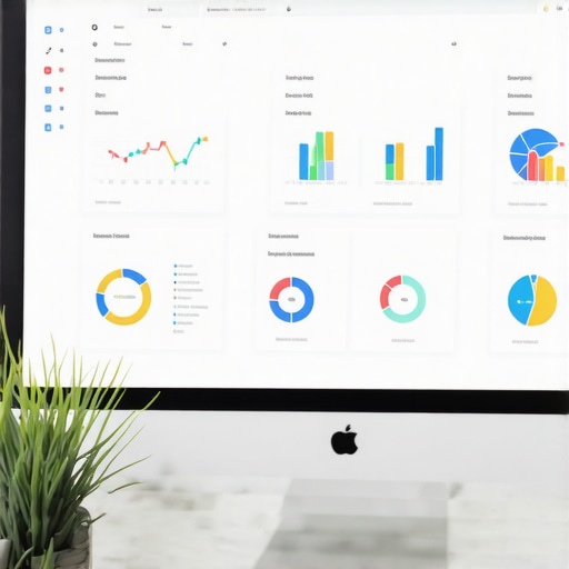 Local SEO Dashboard Monitoring Tools Person analyzing local SEO performance metrics on a computer screen