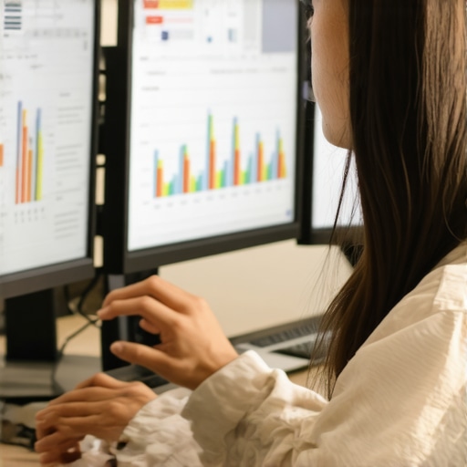 Digital marketer analyzing local SEO data on computer screens