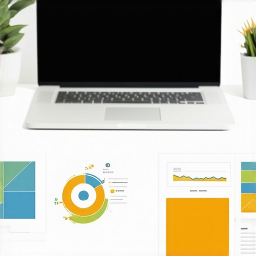 Desk setup with SEO analytics and tools